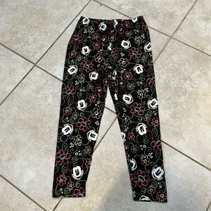 NWT! Vintage 90s Mickey & Co Neon Floral Mickey Mouse Leggings L Disney